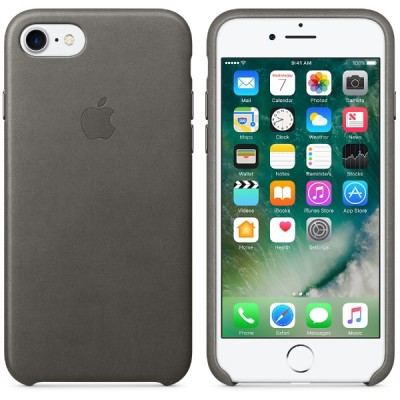 Apple iPhone 7 Leather Case - Storm Gray