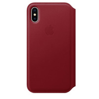 Apple iPhone X Leather Folio - Red
